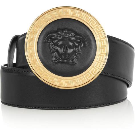 versace embossed leather belt|Men's Designer and Luxury Belts .